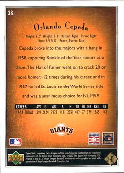 2002 SP Legendary Cuts #38 Orlando Cepeda Back