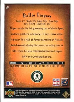 2002 SP Legendary Cuts #58 Rollie Fingers Back
