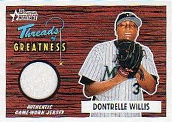 2004 Bowman Heritage - Threads of Greatness #TG-DW Dontrelle Willis Front