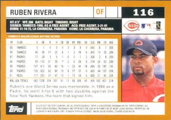 2002 Topps #116 Ruben Rivera Back