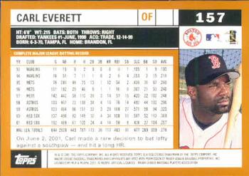 2002 Topps #157 Carl Everett Back