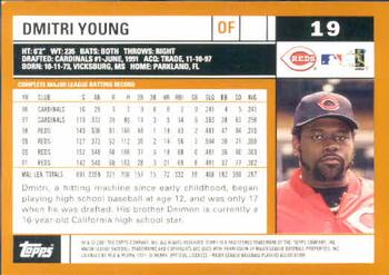 2002 Topps #19 Dmitri Young Back