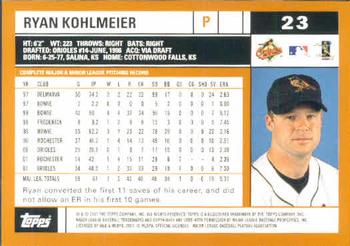2002 Topps #23 Ryan Kohlmeier Back