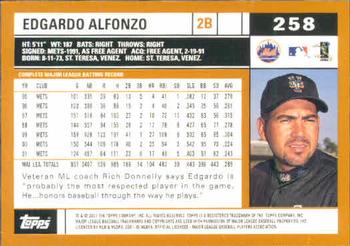 2002 Topps #258 Edgardo Alfonzo Back