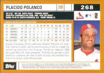 2002 Topps #268 Placido Polanco Back