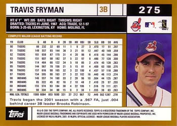 2002 Topps #275 Travis Fryman Back