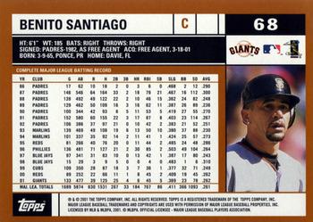 2002 Topps #68 Benito Santiago Back