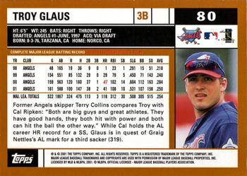 2002 Topps #80 Troy Glaus Back