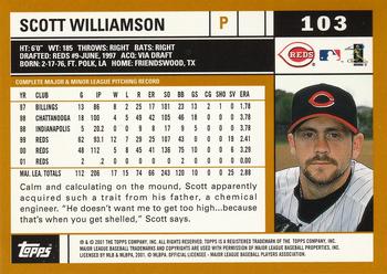 2002 Topps #103 Scott Williamson Back