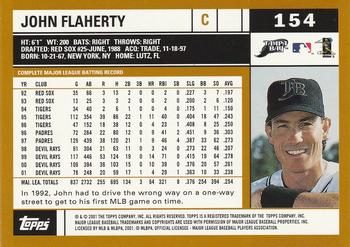 2002 Topps #154 John Flaherty Back