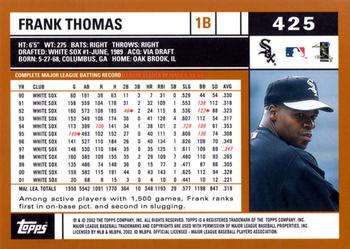 2002 Topps #425 Frank Thomas Back