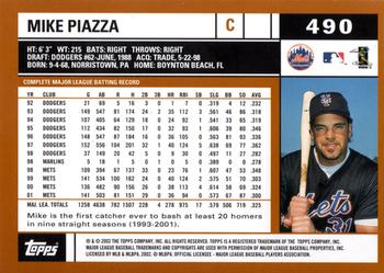 2002 Topps #490 Mike Piazza Back