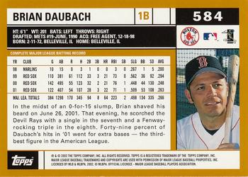 2002 Topps #584 Brian Daubach Back