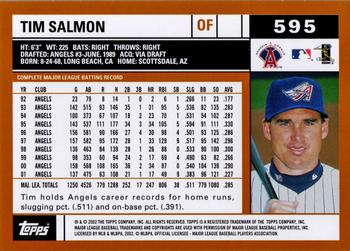 2002 Topps #595 Tim Salmon Back
