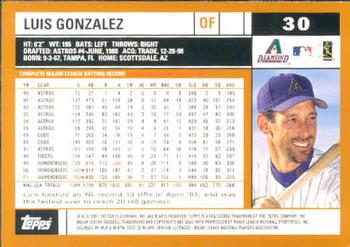 2002 Topps #30 Luis Gonzalez Back