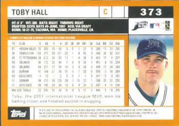 2002 Topps #373 Toby Hall Back