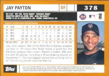 2002 Topps #378 Jay Payton Back