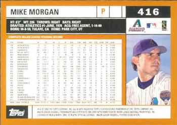 2002 Topps #416 Mike Morgan Back