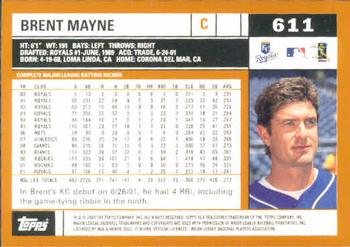 2002 Topps #611 Brent Mayne Back