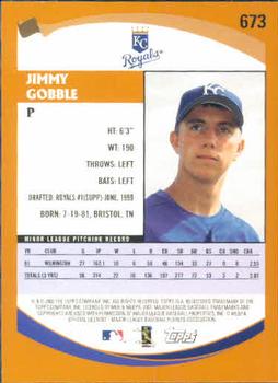 2002 Topps #673 Jimmy Gobble Back
