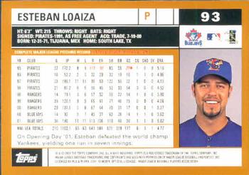 2002 Topps #93 Esteban Loaiza Back