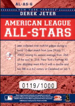 2004 Donruss - All-Stars American League #AL-AS-6 Derek Jeter Back