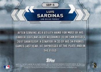 2017 Topps National Baseball Card Day - San Diego Padres #SDP-5 Luis Sardinas Back