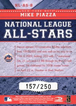 2004 Donruss - All-Stars National League Black #NL-AS-8 Mike Piazza Back