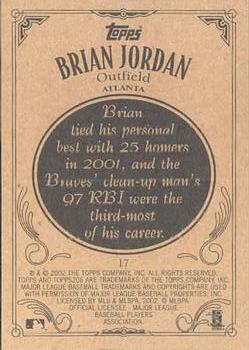 2002 Topps 206 #17 Brian Jordan Back