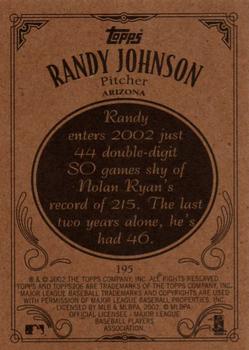 2002 Topps 206 #195 Randy Johnson Back