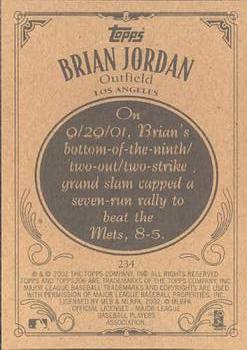 2002 Topps 206 #234 Brian Jordan Back