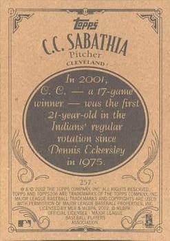 2002 Topps 206 #257 CC Sabathia Back