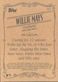 2002 Topps 206 #295 Willie Mays Back