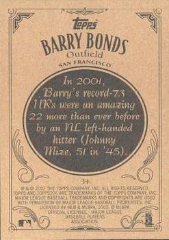 2002 Topps 206 #34 Barry Bonds Back