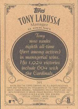 2002 Topps 206 #395 Tony LaRussa Back
