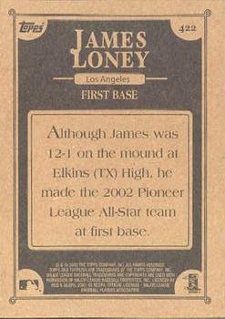 2002 Topps 206 #422 James Loney Back