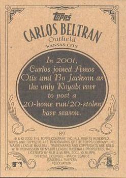 2002 Topps 206 #89 Carlos Beltran Back