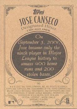 2002 Topps 206 #96 Jose Canseco Back