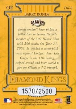 2004 Donruss - Diamond Kings #DK-8 Barry Bonds Back