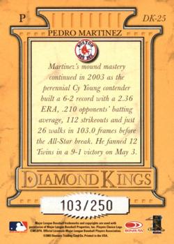 2004 Donruss - Diamond Kings Studio Series #DK-25 Pedro Martinez Back