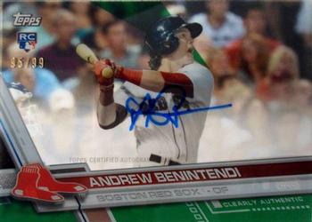 2017 Topps Clearly Authentic - Green #CAAU-ANB Andrew Benintendi Front