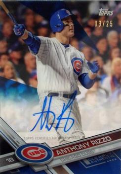 2017 Topps Clearly Authentic - Blue #CAAU-ARI Anthony Rizzo Front