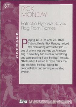2002 Topps American Pie Spirit of America #87 Rick Monday Back