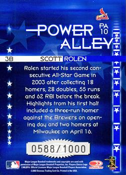2004 Donruss - Power Alley Blue #PA10 Scott Rolen Back