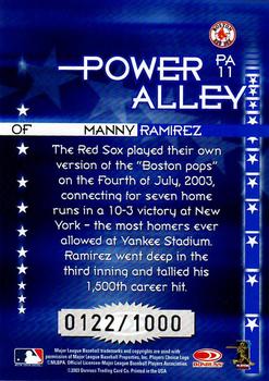 2004 Donruss - Power Alley Blue #PA11 Manny Ramirez Back