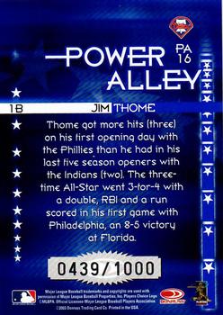 2004 Donruss - Power Alley Blue #PA16 Jim Thome Back