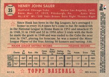 2002 Topps Archives #143 Hank Sauer Back