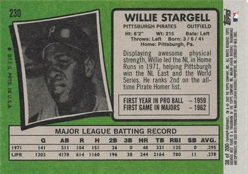 2002 Topps Archives #38 Willie Stargell Back