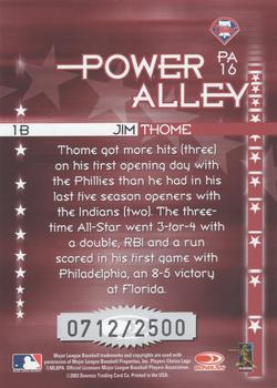 2004 Donruss - Power Alley Red #PA16 Jim Thome Back