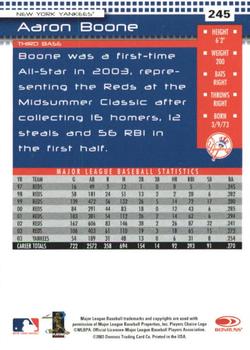 2004 Donruss - Press Proofs Red #245 Aaron Boone Back